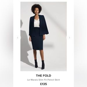 The Fold Le Marais Navy Pencil Skirt new with tags